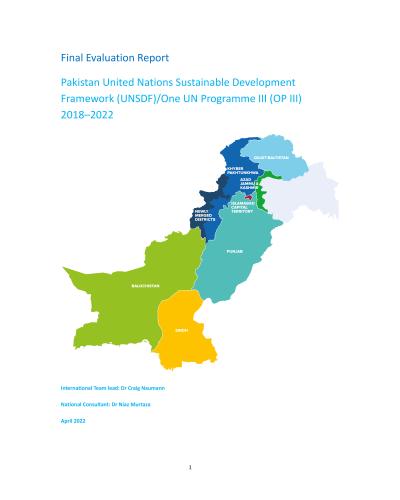 Final Evaluation Report : Pakistan United Nations Sustainable ...